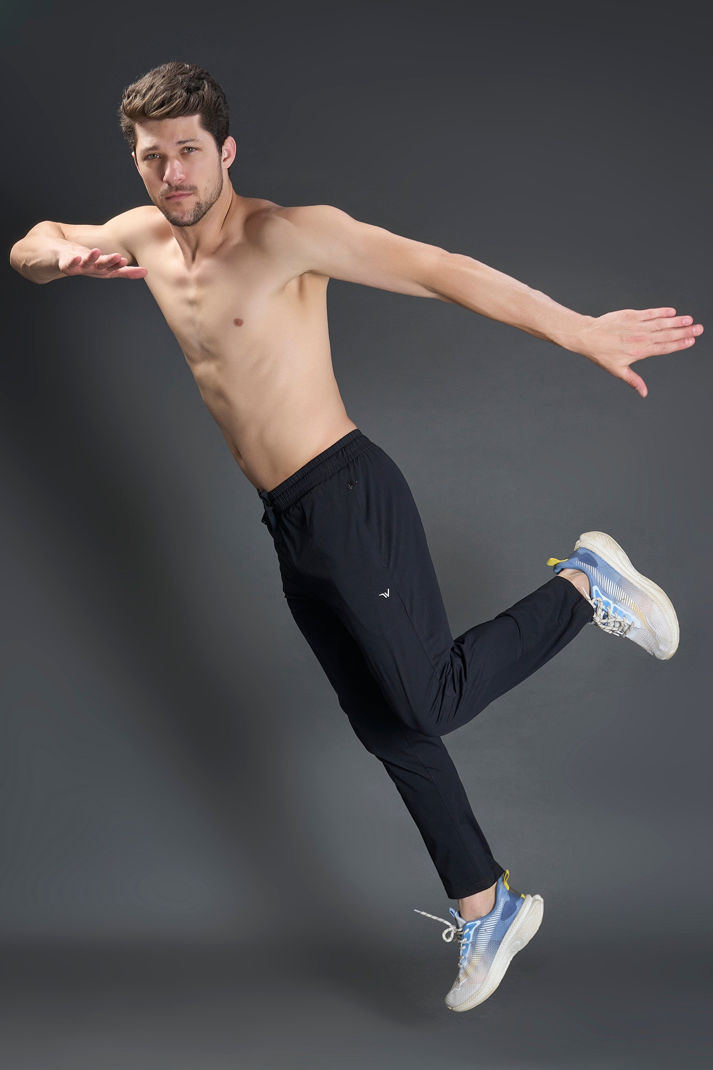 Black Paper Lycra Trackpant