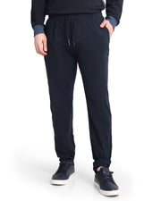 WEWOK men's tapered performance track pants in navy blue