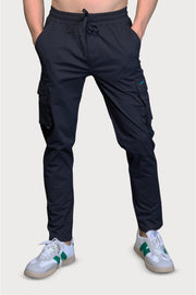 WEWOK men's lightweight cargo track pants in black