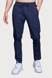 WEWOK men's stretchable athletic track pants in navy blue