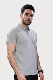 WEWOK men's regular fit polo T-shirt in light grey