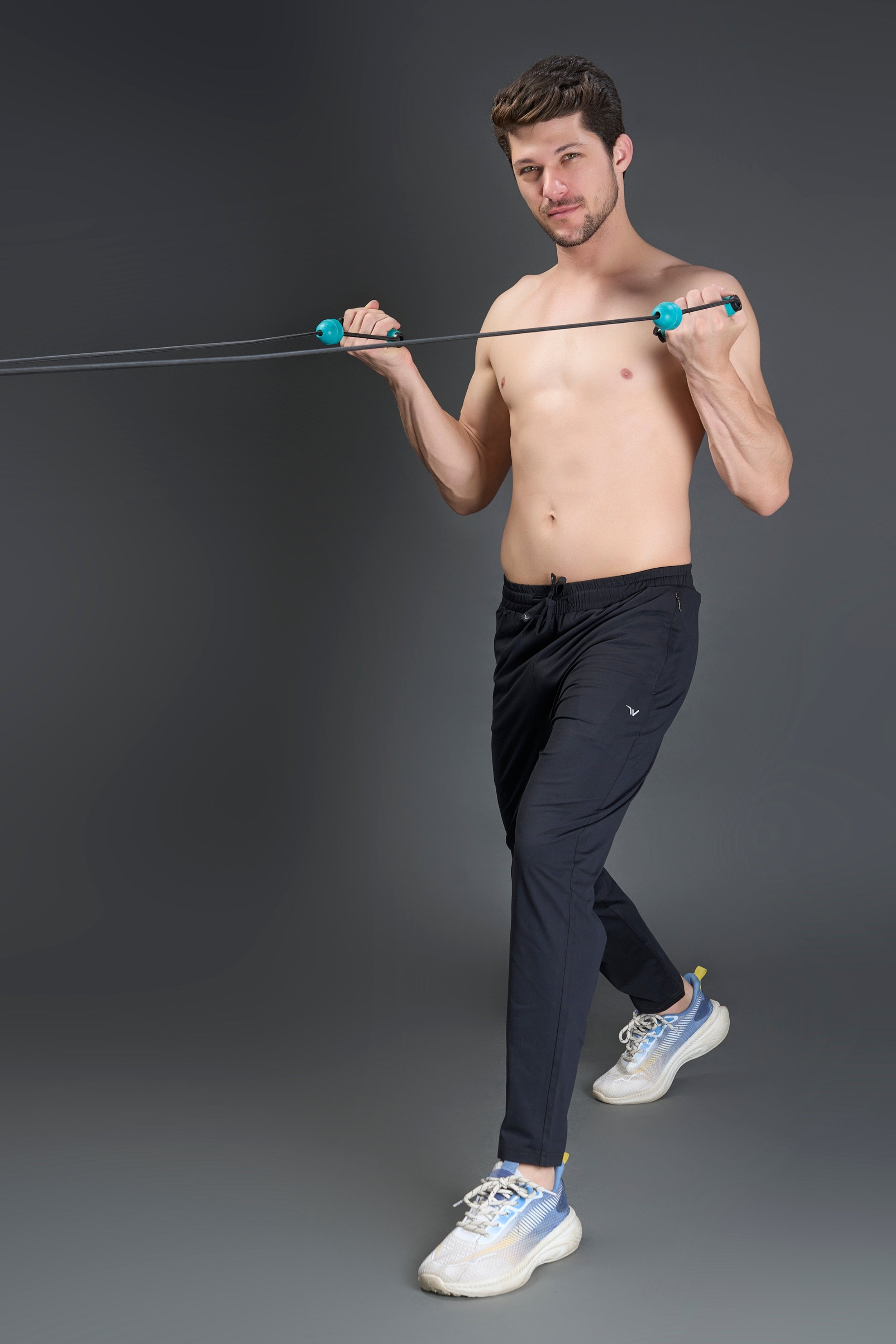Black Paper Lycra Trackpant
