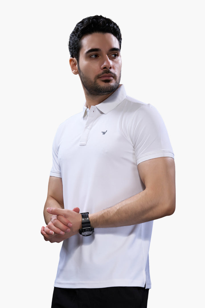 Solid Regular Fit Casual Half Sleeves T-Shirt -  White